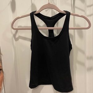 Lululemon black cropped nulu tank size 4